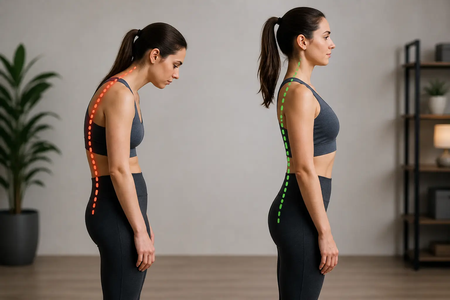 Slouched vs Upright Posture Example