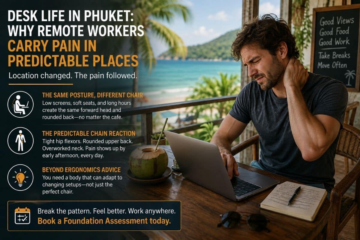 Desk Life in Phuket: Why Remote Workers Carry Pain in Predictable Places