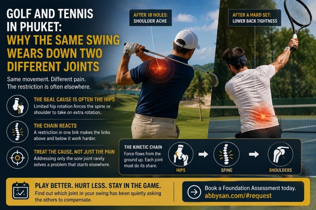 Golf and Tennis in Phuket: Why the Same Swing Wears Down Two Different Joints